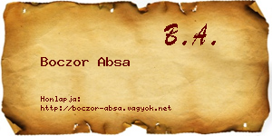 Boczor Absa névjegykártya